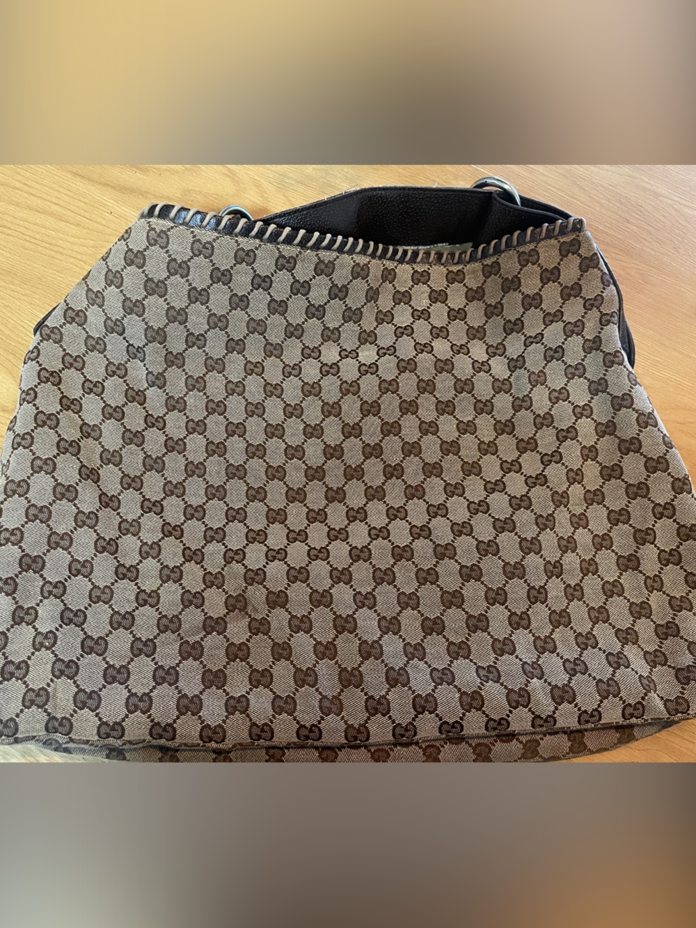 Gucci Brown/Beige GG Canvas Horsebit Bag